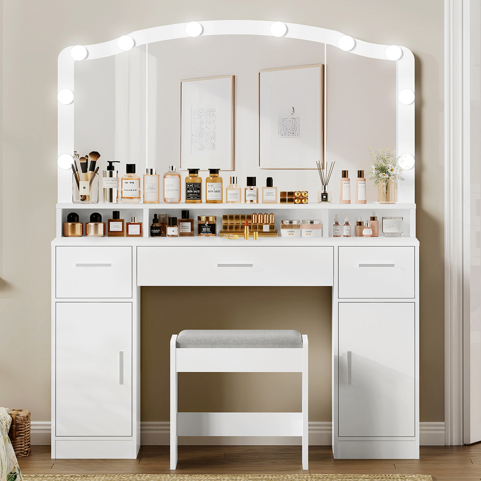 Areena Vanity Set with Stool Latitude Run